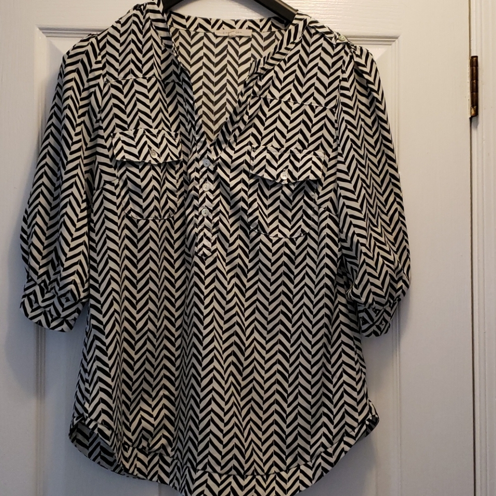 Stitch Fix 41 Hawthorn black/white chevron blouse